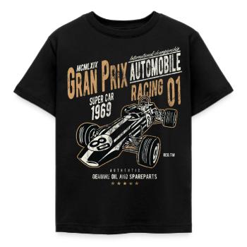 GRAND PRIX RACING - Retro Rennwagen Shirt Motiv - Kinder T-Shirt - Schwarz - Vorne - AI Model Kid Female (0cm)