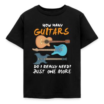 Combien de guitares ai-je vraiment besoin? Juste un de plus - T-shirt Enfant - noir - Devant - AI Model Kid Female (0cm)