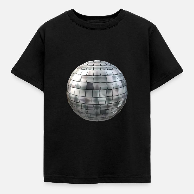 Silberne Diskokugel - Kinder T-Shirt - Schwarz
