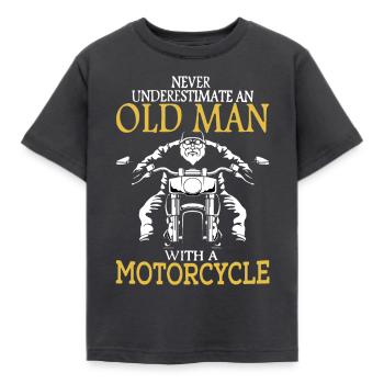 motorcycle - Kids' T-Shirt - dark grey - Front - AI Model Kid Female (0cm)