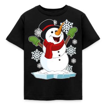Bonhomme de neige - T-shirt Enfant - noir - Devant - AI Model Kid Female (0cm)