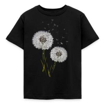 Pusteblume - Kinder T-Shirt - Schwarz - Vorne - AI Model Kid Female (0cm)