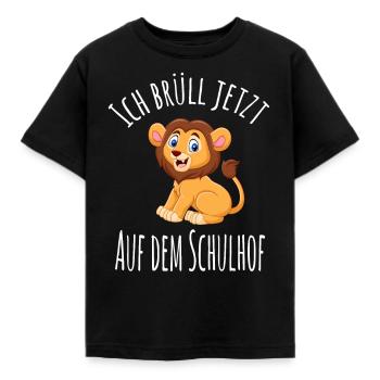 Schulkind Einschulung Löwe Löwen Junge Geschenk - Kinder T-Shirt - Schwarz - Vorne - AI Model Kid Female (0cm)