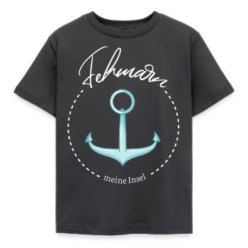 Fehmarn meine Insel cooler Spruch mit Anker Meer - Kinder T-Shirt - Dunkelgrau - Vorne - AI Model Kid Female (0cm)