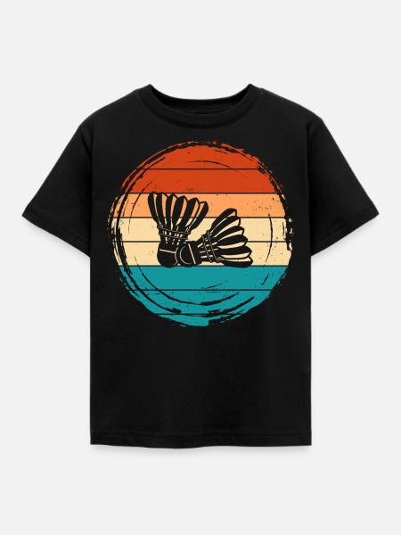 Badminton - Kinder T-Shirt - Schwarz