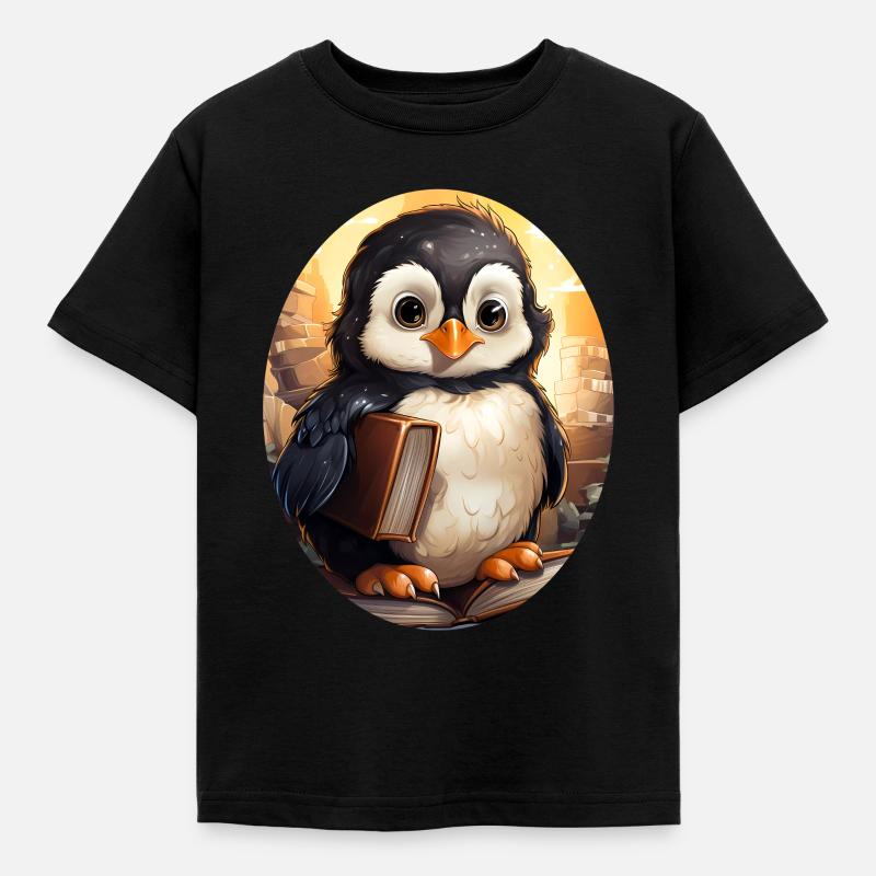 Pinguin - Kinder T-Shirt - Schwarz