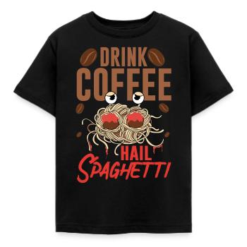 Fliegendes Spaghettimonster FSM - Kinder T-Shirt - Schwarz - Vorne - AI Model Kid Female (0cm)