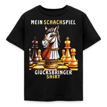 SCHACHSPIEL GLÜCKSBRINGER SHIRT - Kinder T-Shirt - Schwarz - Vorne - AI Model Kid Female (0cm)