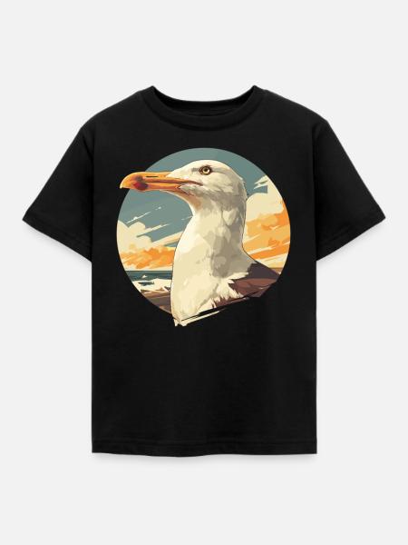 Möwen Möwe - Kinder T-Shirt - Schwarz