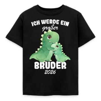 Nachwuchs Verkünden | Ich Werde Großer Bruder 2026 - Kinder T-Shirt - Schwarz - Vorne - AI Model Kid Female (0cm)