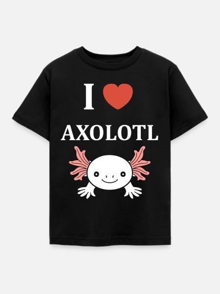 Axolotl - Kinder T-Shirt - Schwarz