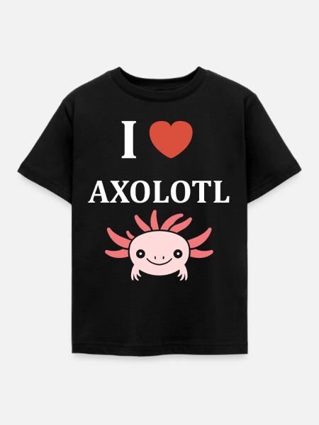 Axolotl - Kinder T-Shirt - Schwarz