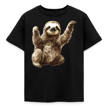 Faultiere Faultier - Kinder T-Shirt - Schwarz - Vorne - AI Model Kid Female (0cm)