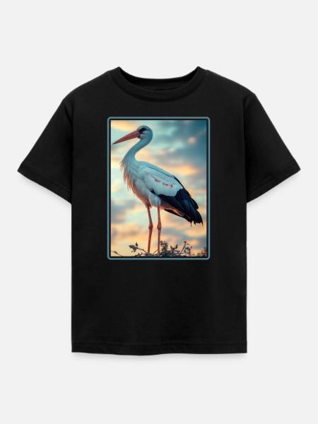 Störche Storch - Kinder T-Shirt - Schwarz