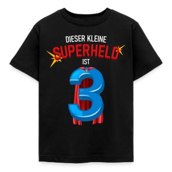 Superheld 3 Jahre alt - 3 Geburtstag - Kinder T-Shirt - Schwarz - Vorne - AI Model Kid Female (0cm)
