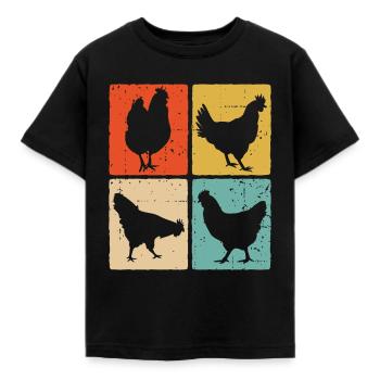 Hühner Bauer Landwirt Huhn Hahn - Kinder T-Shirt - Schwarz - Vorne - AI Model Kid Female (0cm)