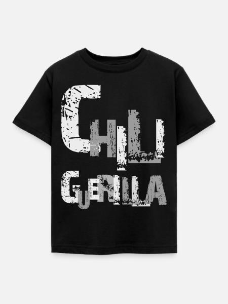 Chili Grunge Typography, Chiliguerilla - Kinder T-Shirt - Schwarz