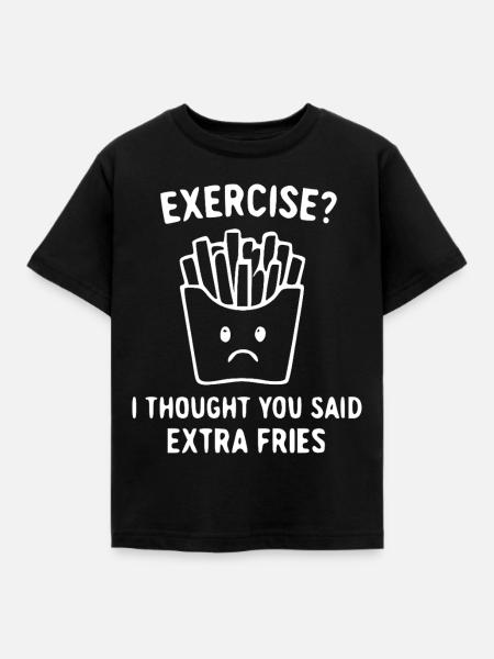 Extra Fries Frustration - Kinder T-Shirt - Schwarz