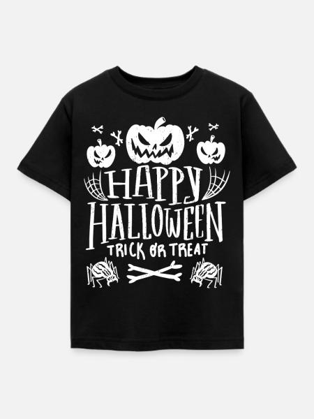 Fröhliches Halloween-Süßes oder Saures - Kinder T-Shirt - Schwarz