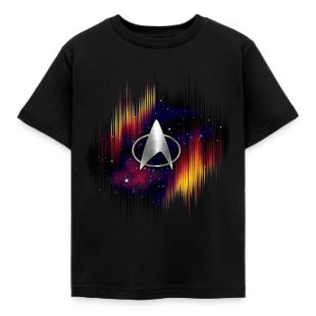 Star Trek The Next Generation Silver Logo - Kids' T-Shirt - black - Front - AI Model Kid Female (0cm)