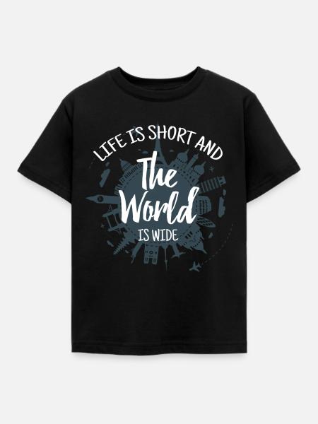 Reisen Urlaub Ferien Urlauber Fliegen Geschenk - Kinder T-Shirt - Schwarz