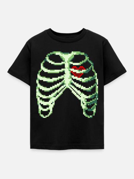 8bit Heart - Kinder T-Shirt - Schwarz