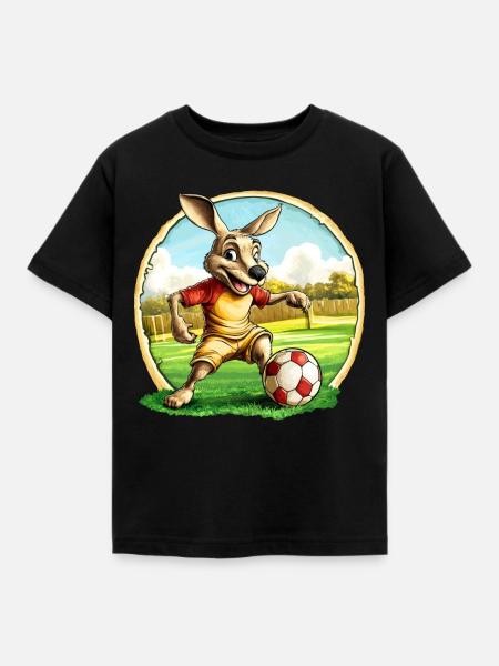 Fussball Kängurus - Kinder T-Shirt - Schwarz