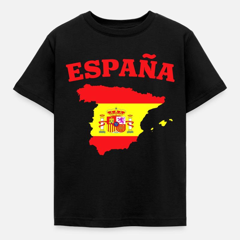Espagne Espana Drapeau géographique - T-shirt Enfant - noir