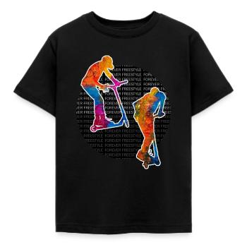 trottinette freestyle - T-shirt Enfant - noir - Devant - AI Model Kid Female (0cm)