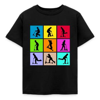 trottinette freestyle - T-shirt Enfant - noir - Devant - AI Model Kid Female (0cm)