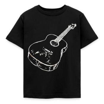 Akustische Gitarre - Kinder T-Shirt - Schwarz - Vorne - AI Model Kid Female (0cm)