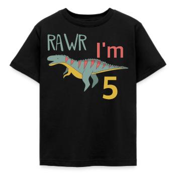 Zum 5 Geburtstag für Jungs Mädchen Ceratosaurus - Kinder T-Shirt - Schwarz - Vorne - AI Model Kid Female (0cm)
