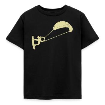 Kitesurfing Kiteboard new school - Kids' T-Shirt - black - Front - AI Model Kid Female (0cm)
