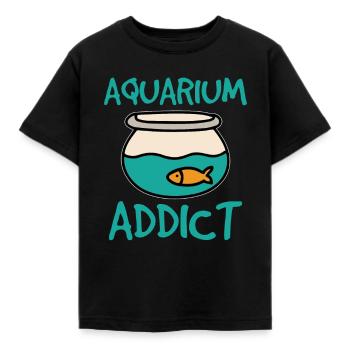 Addicted to aquarium - Kids' T-Shirt - black - Front - AI Model Kid Female (0cm)