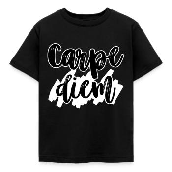 Carpe Diem - Kids' T-Shirt - black - Front - AI Model Kid Female (0cm)