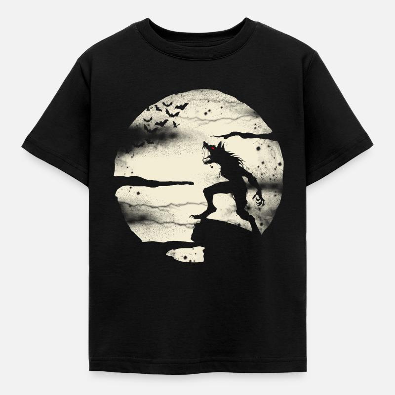 Werewolf With The Full Moon - Kids' T-Shirt - black