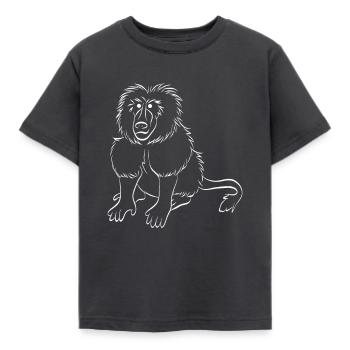 Monkey baboon - Kids' T-Shirt - dark grey - Front - AI Model Kid Female (0cm)
