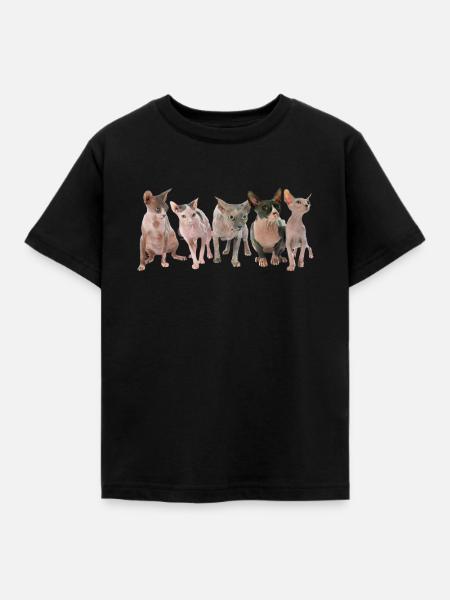 Sphinx Katzen - Kinder T-Shirt - Schwarz