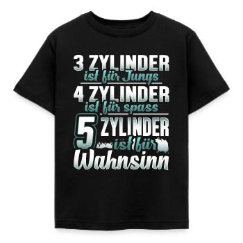 3 Zylinder ist für Jungs 4 Zylinder ist - Kinder T-Shirt - Schwarz - Vorne - AI Model Kid Female (0cm)