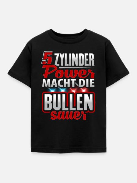 5 Zylinder Power - Kinder T-Shirt - Schwarz