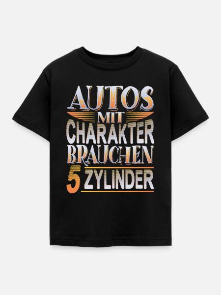 5 Zylinder Power - Kinder T-Shirt - Schwarz