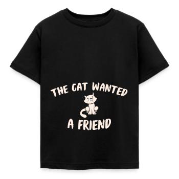 Katze Umstandsmode Mieze Schwangerschaft Geschenk - Kinder T-Shirt - Schwarz - Vorne - AI Model Kid Female (0cm)