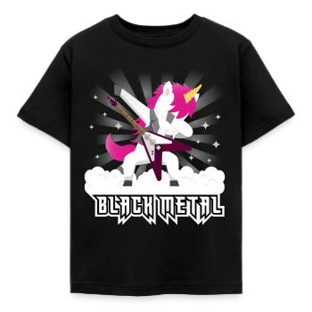 Black Metal Unicorn - Kinder T-Shirt - Schwarz - Vorne - AI Model Kid Female (0cm)
