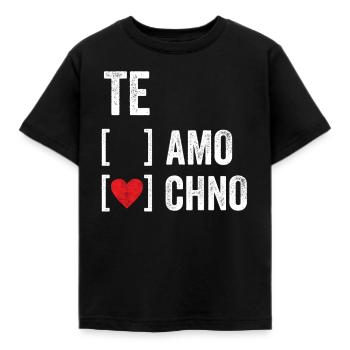 Te Amo Te Chno Techno Festival 2020 Musik Geschenk - Kinder T-Shirt - Schwarz - Vorne - AI Model Kid Female (0cm)