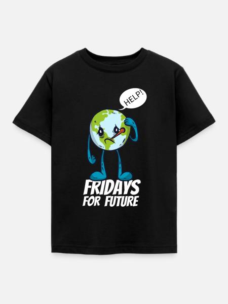 Fridays for future 3 - Kinder T-Shirt - Schwarz