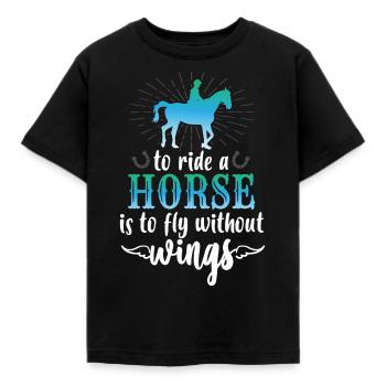 Pferde Reiterhof Reiterin - Kinder T-Shirt - Schwarz - Vorne - AI Model Kid Female (0cm)