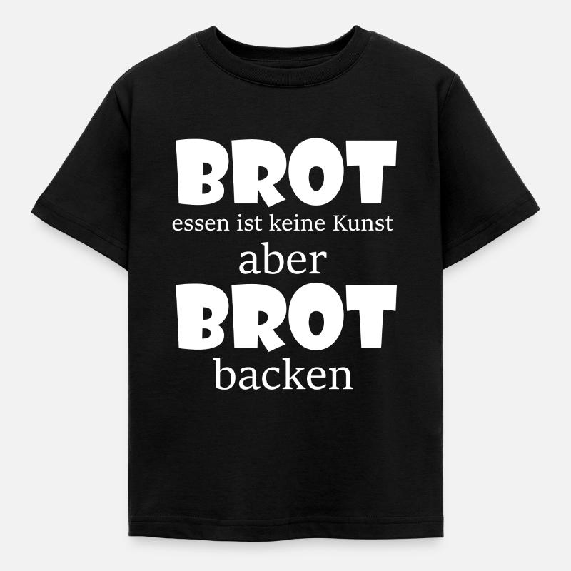 Brot backen - Kinder T-Shirt - Schwarz