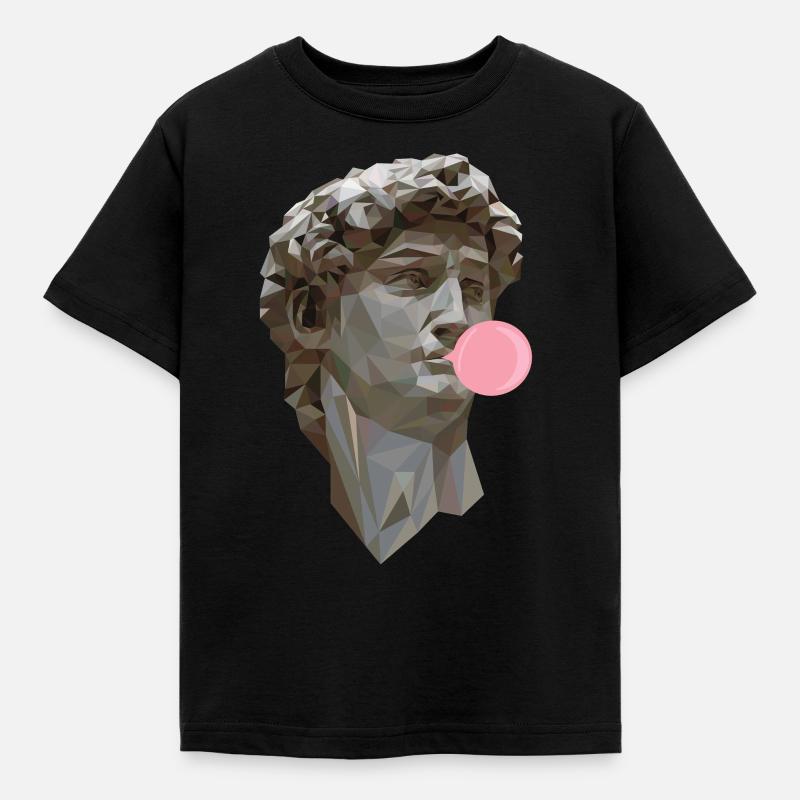 DAVID MICHELANGELO mit Kaugummi Statue Kunst - Kinder T-Shirt - Schwarz