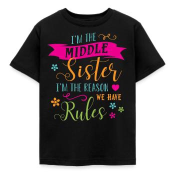 Sister Sisters - Kids' T-Shirt - black - Front - AI Model Kid Female (0cm)