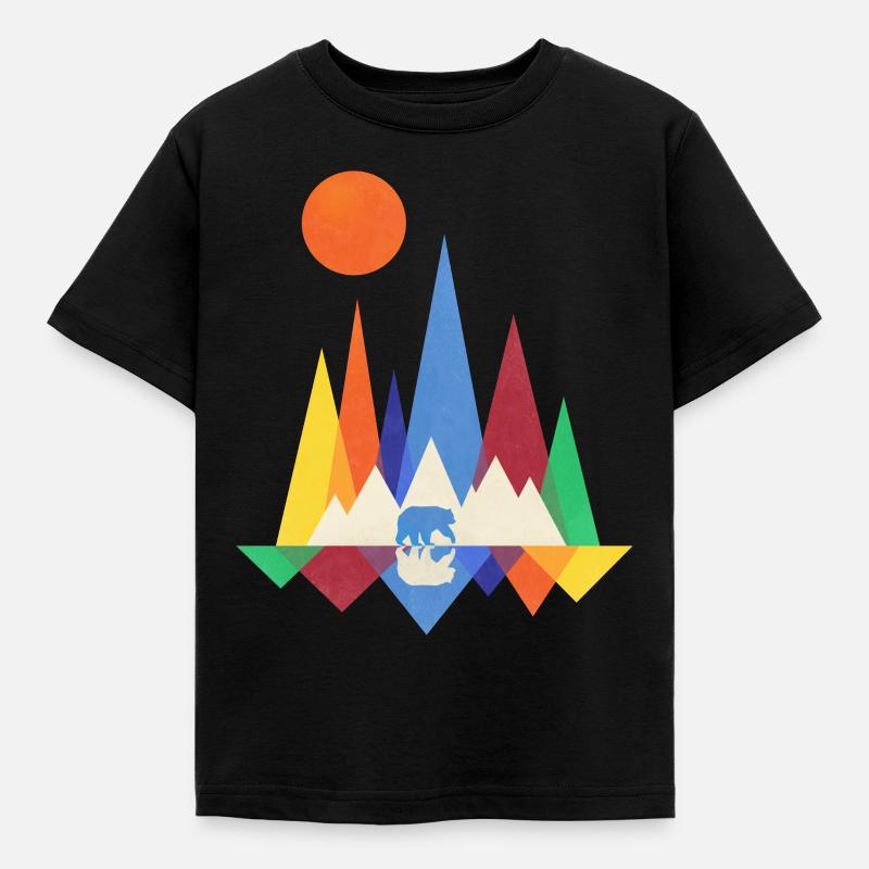 Bear Mountains Geometry - Kids' T-Shirt - black